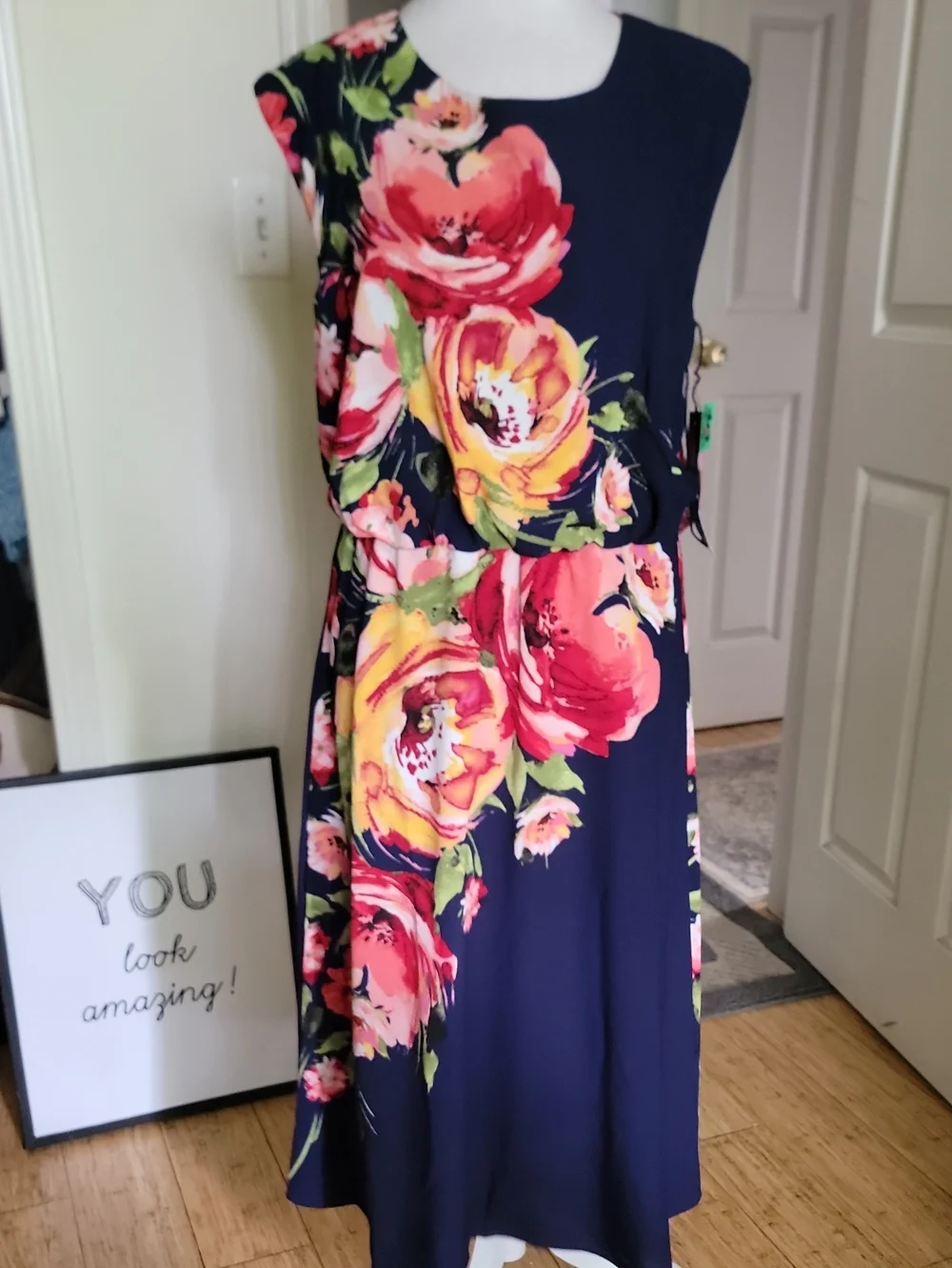 london times floral maxi dress London Times Women's Sleeveless V-Neck Floral Print Maxi Dress